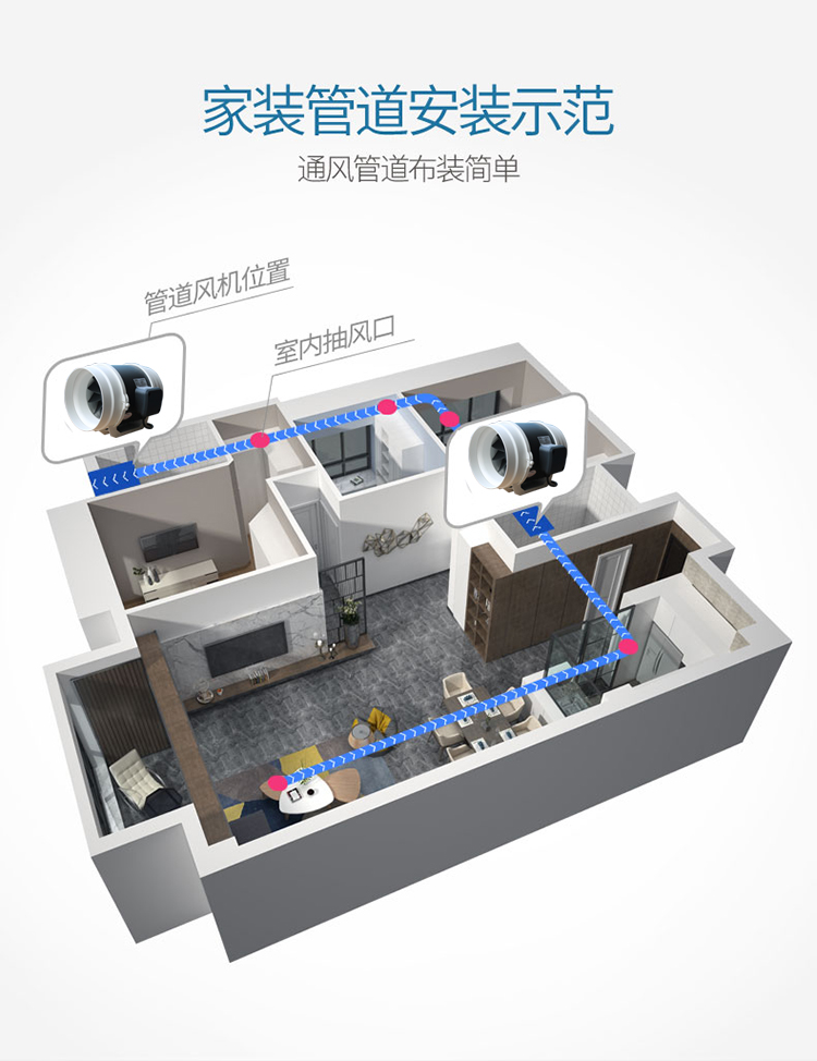 九洲管道新风机安装示范图